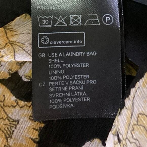 NEW H&M Black Multicolor Floral Ruffle Tassel V-neck Long Sleeve Maxi Dress Sz 2 - Picture 7 of 7